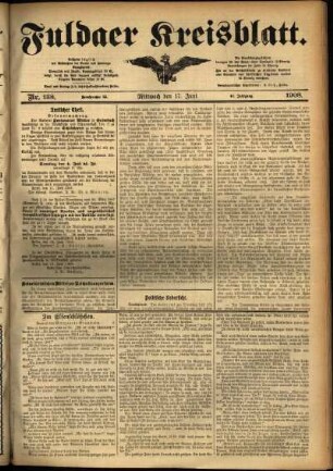 Ausgabe vom Mittwoch, den 17. Juni 1908.