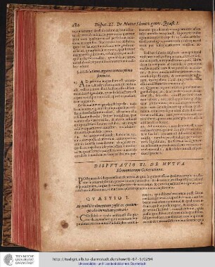 DISPVTATIO XI. DE MVTVA Elementorum Generatione.