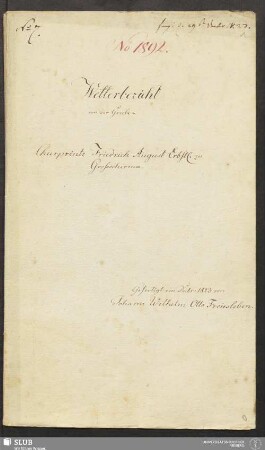 Wetterbericht von der Grube Churprintz Friedrich August Erbst: zu Großschirma - 18.6553 4.