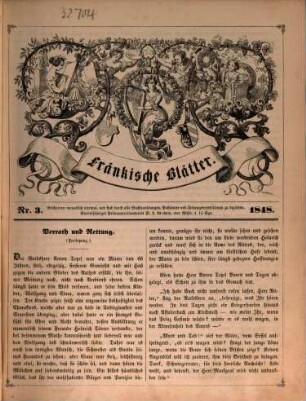 Fränkische Blätter, 1848, Nr. 1 - 24
