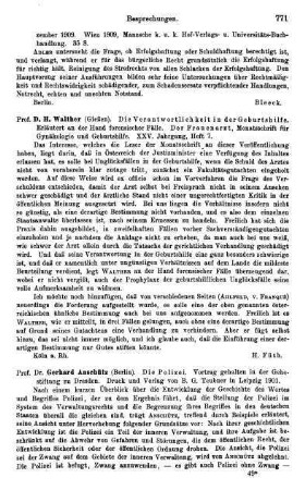 771-772, Gerhard Anschütz. Die Polizei. 1901