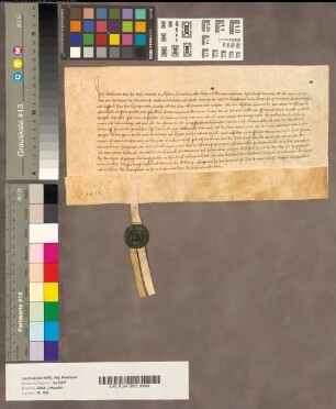 Katharina von der Dyck (Dicka), Frau zu Alpen (Alphem) quittiert Herzog Rainald von Jülich-Geldern über 5.000 Schilde.