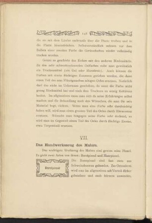 VII. Das Handwerkszeug des Malers.