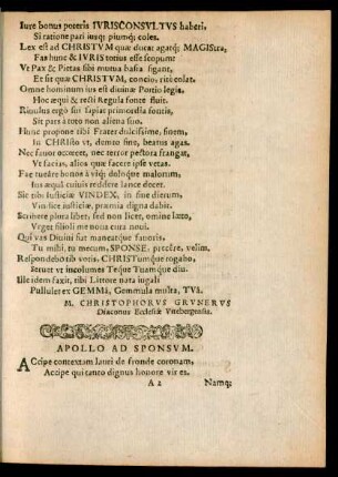 Apollo Ad Sponsum.