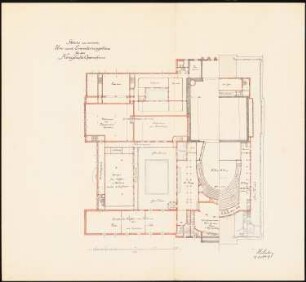 Königliche Oper (auch: Staatsoper unter den Linden, Lindenoper), Berlin Erweiterung - I. Projekt: Grundriss 3. und 4. Rang 1:200