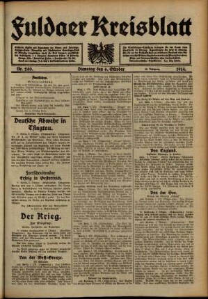 Ausgabe vom Dienstag, den 06. Oktober 1914.