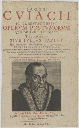 Bildnis des Iacobus Cuiacus