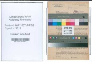 Entnazifizierung Adelheid Cremer , geb. 00.00.0000 ()