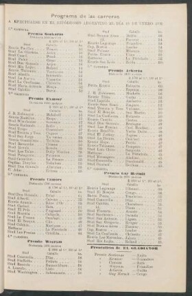 Programa de las carreras