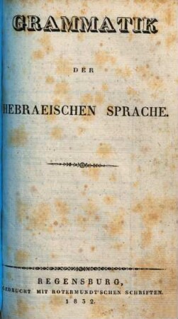 Grammatik der hebraeischen Sprache