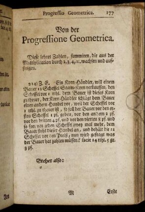 Von der Progressione Geometrica