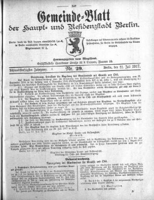 1917,29: Nr. 29, 22. Juli 1917