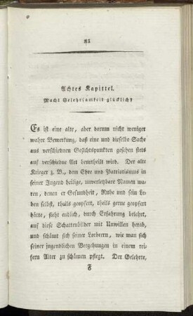 Achtes Kapittel. Macht Gelehrsamkeit glücklich?