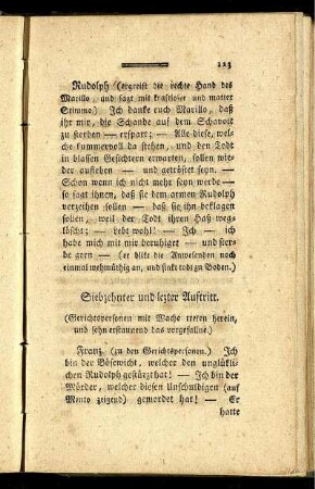 Siebzehnter und lezter Auftritt.