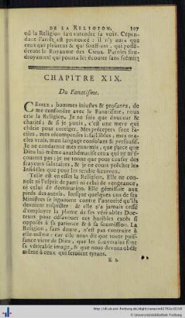 Chap. XIX. Du Fanatisme.