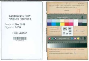Entnazifizierung Johann Hein , geb. 16.02.1903 (Beamter)