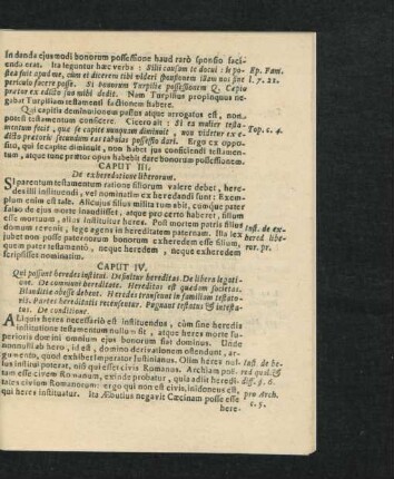 Caput III. De exheredatione liberorum.