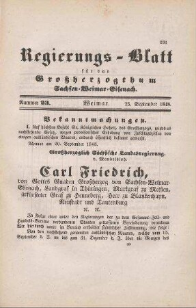 Nr. 23 : 23. September 1848