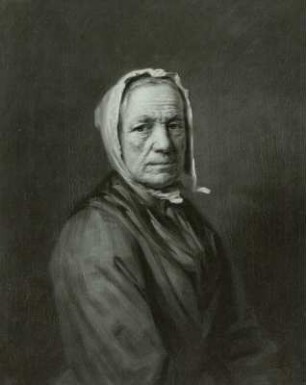 Bildnis einer bejahrten Frau mit weißer Haube
