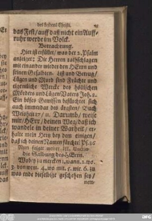 Nun folget weiter III. Unctio die Salbung des Herrn.