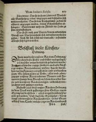 Beschluß dieser Kirchen-Ordnung.