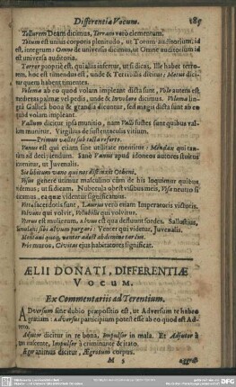 Aelii Donati, Differentiae Vocum