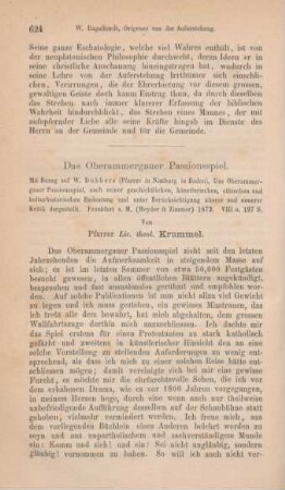 624-638 Das Oberammergauer Passionsspiel