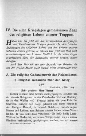 IV.A. Die religiöse Gedankenwelt des Feldsoldaten