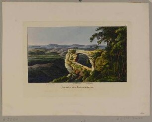 Das Prebischtor (Pravčická brána) bei Herrnskretschen (heute Hřensko, Tschechien) in der Böhmischen Schweiz, aus Richters 30 An- und Aussichten zum Taschenbuch für die Sächsische Schweiz
