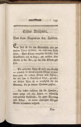 Eilfter Abschnitt. Von dem Begraben der Todten.