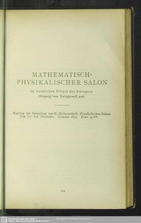 Mathematisch-physikalischer Salon im westlichen Flügel des Zwingers