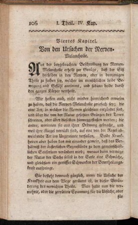 Viertes Kapitel. Von den Ursachen der Nerven-Melancholie.