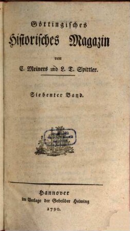 Göttingisches historisches Magazin, 7. 1790