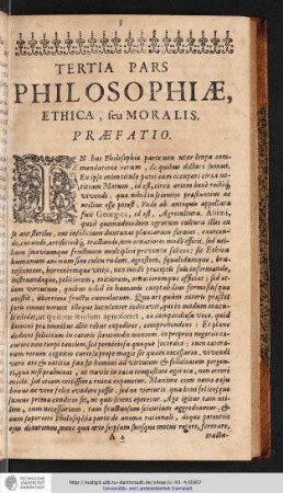 TERTIA PARS PHILOSOPHIAE. ETHICA SEV MORALIS.