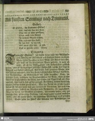 Am fünften Sonntage nach Trinitatis