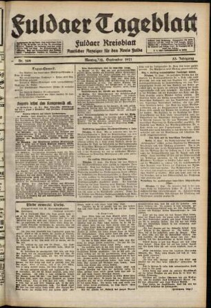 Ausgabe vom Montag, den 12. September 1921.