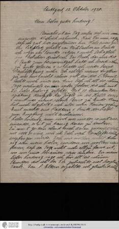 Brief vom 12.10.1920