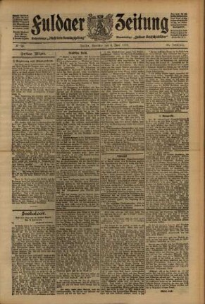 Erste Ausgabe vom Samstag, den 05. Juni 1909.