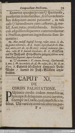 Caput XI. De Cordis Palpitatione