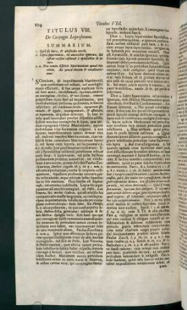 104-132, Titulus VIII. De conjugio leprosorum - Titulus XIV. De consanguinitate & affinitate