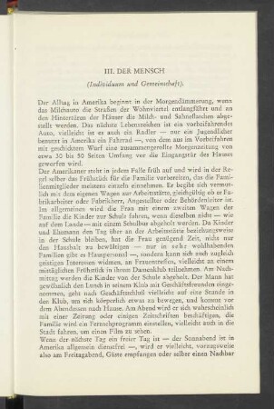 III. Der Mensch (Individuum und Gemeinschaft).