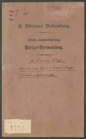 Aufsicht über Vereine und Versammlungen