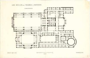 Hocheder, Karl; München; Müller´sches Volksbad - Grundriss 2. OG