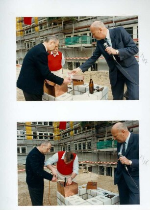 Verwaltungsgebäude Gehespitz, Grundsteinlegung und Richtfest, 18.04.1989