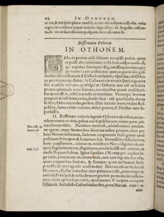 Dissertatio Politica In Othonem.