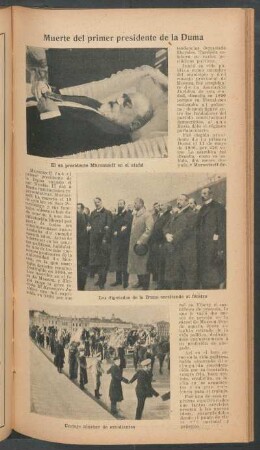 Muerte del primer presidente de la Duma