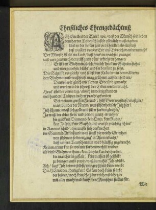 Christliches Ehrengedächtniß [Gedicht]