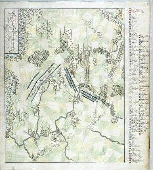 WHK 7 Reichs- und Französischer Krieg von 1688-1697 bis zum Frieden von Ryswick: Plan der Schlacht zwischen den Armeen der Generalstaaten und Frankreichs bei Fleurus, 1. Juli 1690