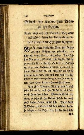 Mittel, die Kinder zum Trotze zu gewöhnen.