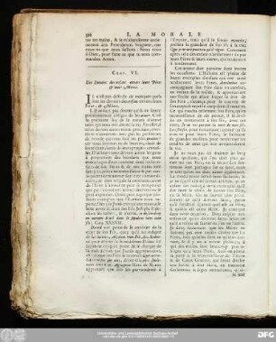 Chap. VI. Des Devoirs des enfans envers leurs Péres & leurs Meres.